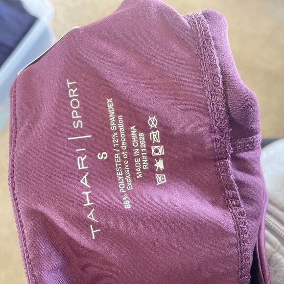 NWT Tahari Sport Performance Wear Purple High Waisted Leggings - Picture 6 of 6